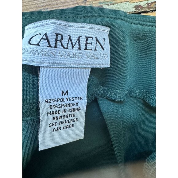 Carmen Marc Valvo Womens Green Knee-Length Pencil Skirt Zip Back Medium Stretch - Picture 4 of 7